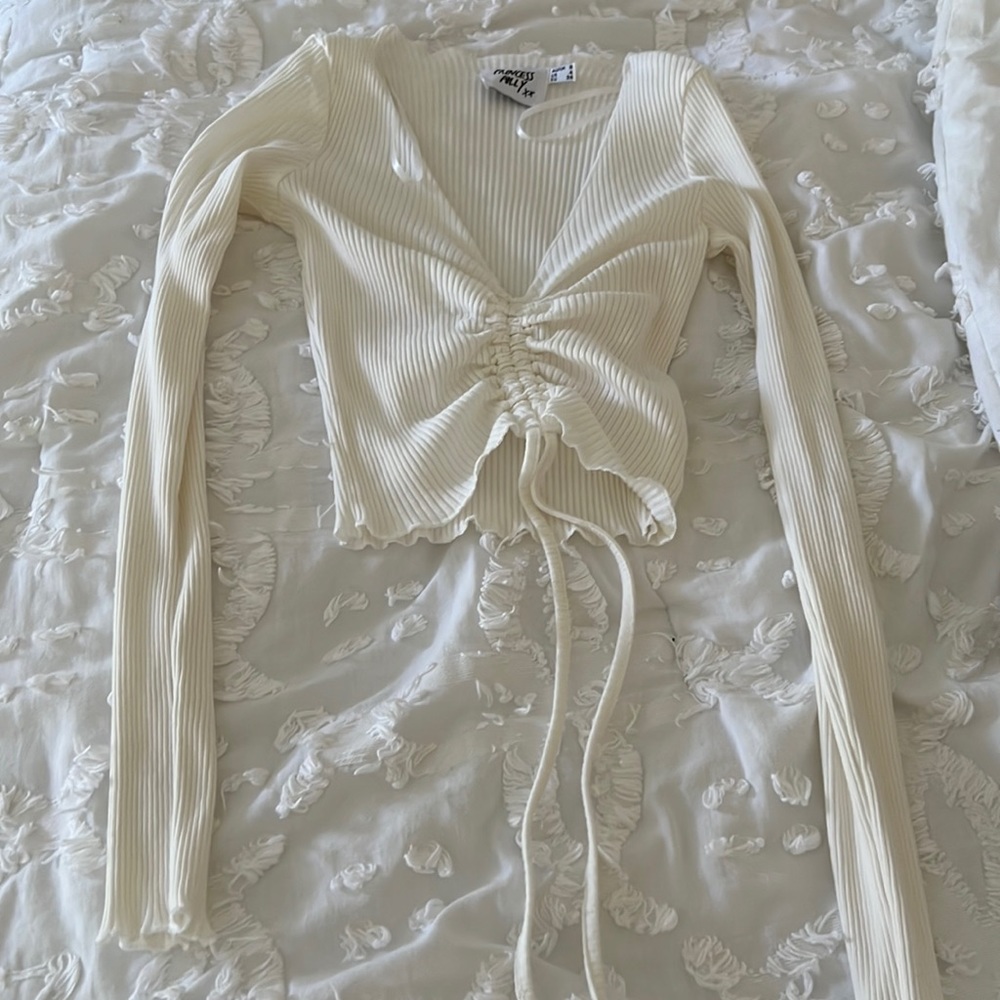 Princess poly scrunch front long sleeve top